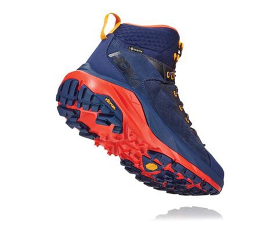 Hoka One One Mens Hiking Boots - Kaha GORE-TEX - Blue/Red - TKZS81754
